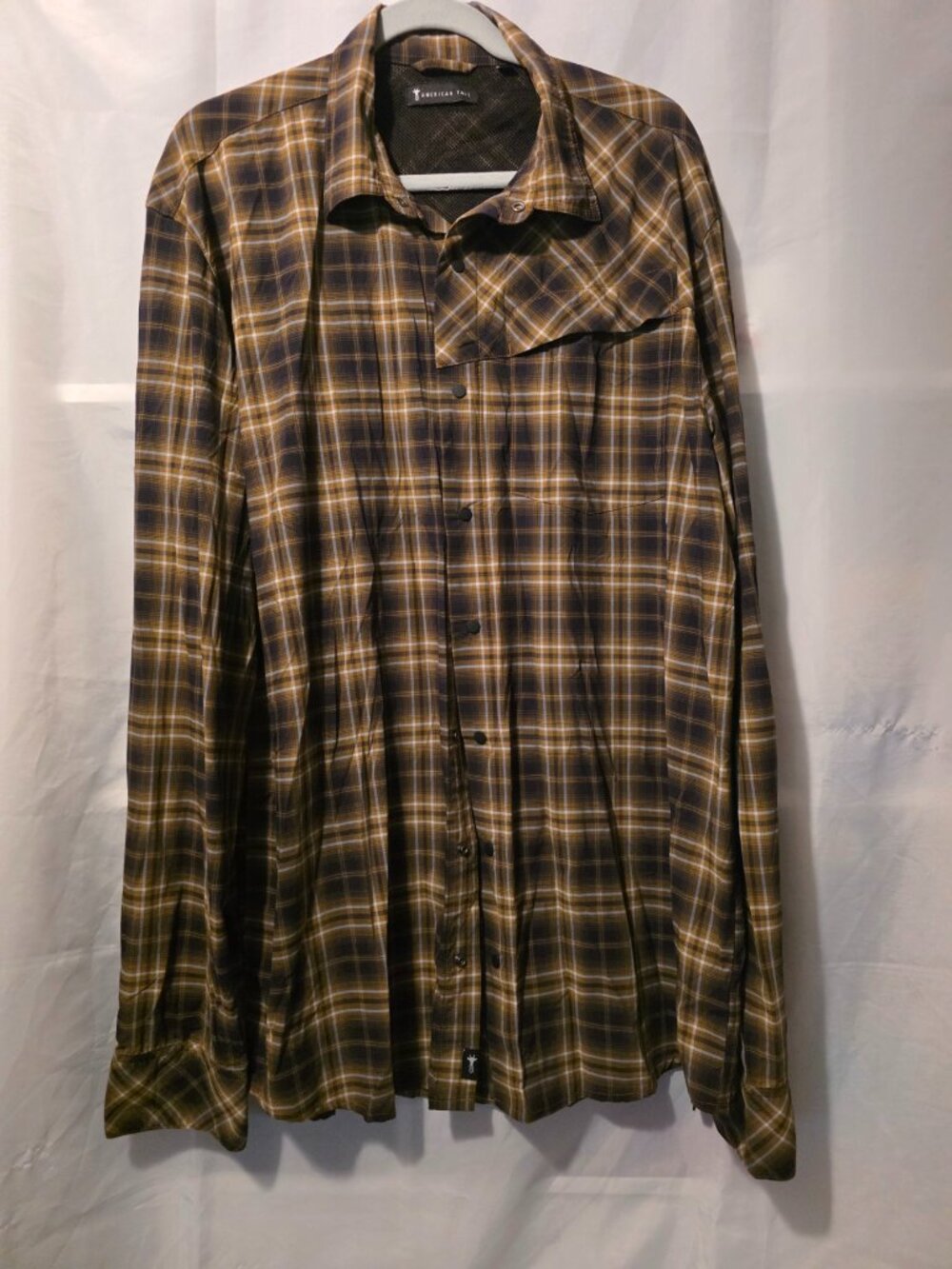 Men's American Tall Plaid Button Down, Size XL